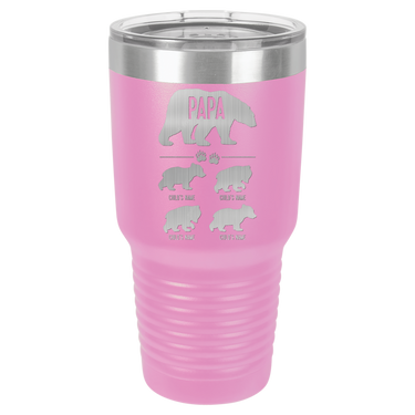Papa Bear w/ 4 Cubs 30oz Ringneck Tumbler